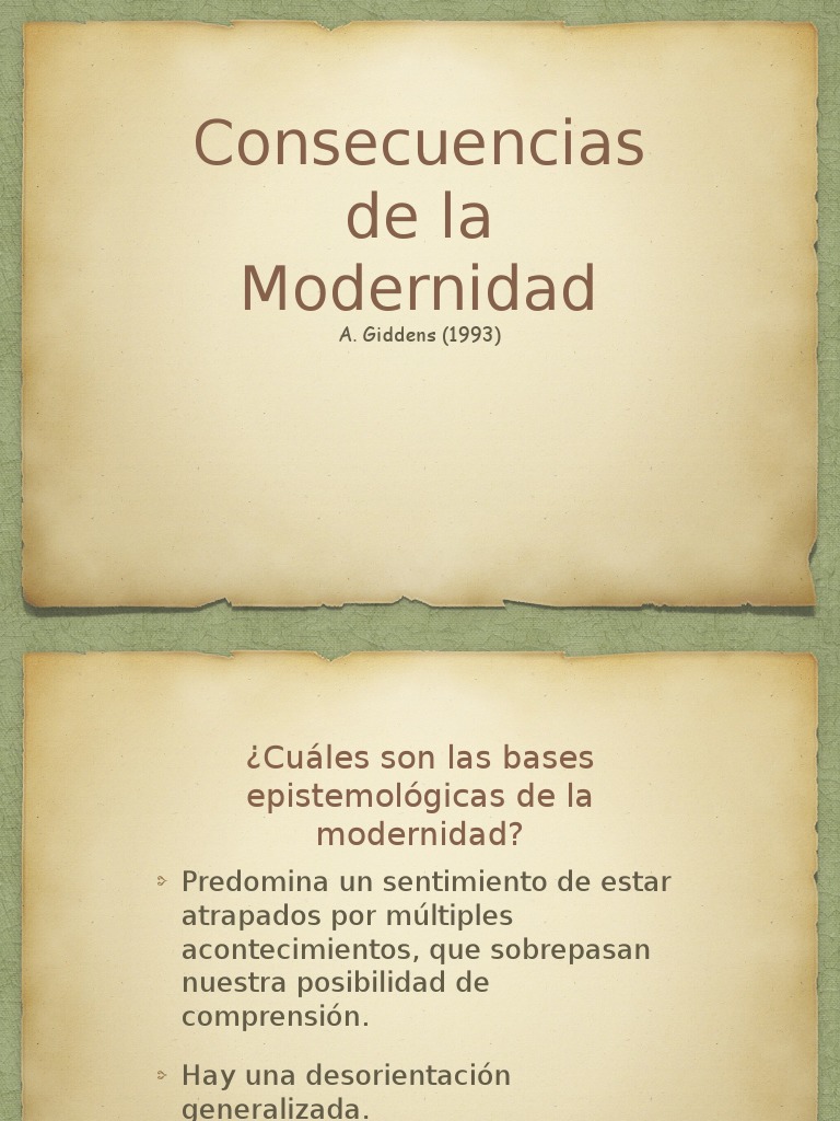 Consecuencias de la Modernidad Modernidad Sociología