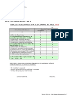 Nota Explicativa Bilant 2012