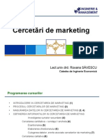 Prezentare Curs Cercetari de Marketing PDF