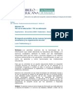 La Revista Iberoamericana de Educación Es Una Publicación Monográfica Cuatrimestral Editada Por La Organización de Estados Iberoamericanos