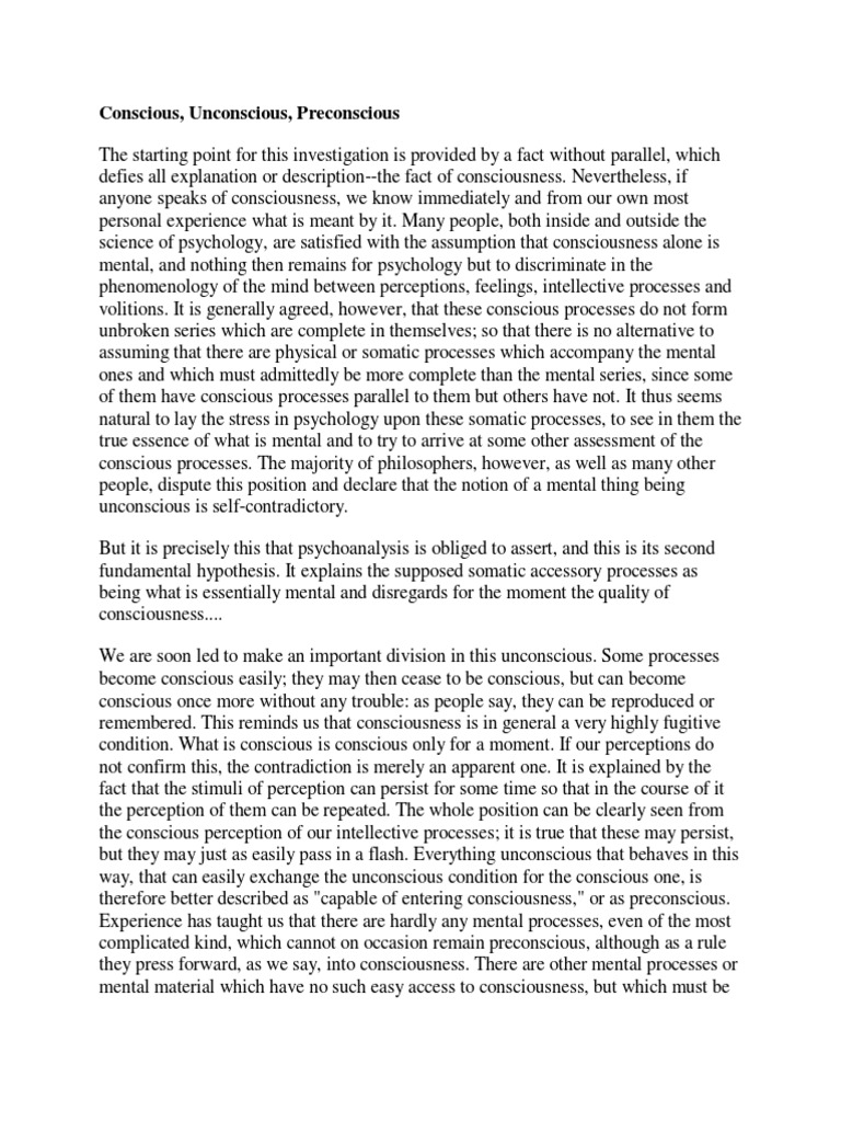 Understanding Consciousness and the Mind | PDF | Id | Consciousness