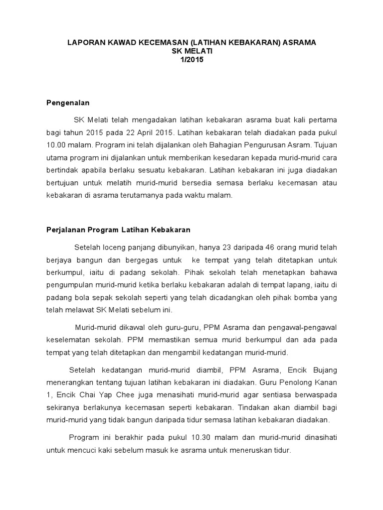 Surat Latihan Kebakaran Sekolah