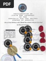 Declaration of Sovereign Intent- Proclamation of Claim and Interest