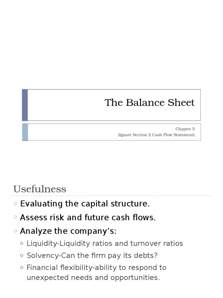 Understanding Balance Sheet Analysis | PDF | Balance Sheet | Financial ...