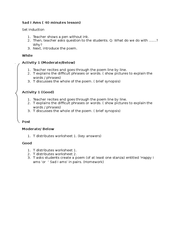 Poem Sad I Ams Form 1 Practice 2 Hots Questions Answers Pokok Hijau