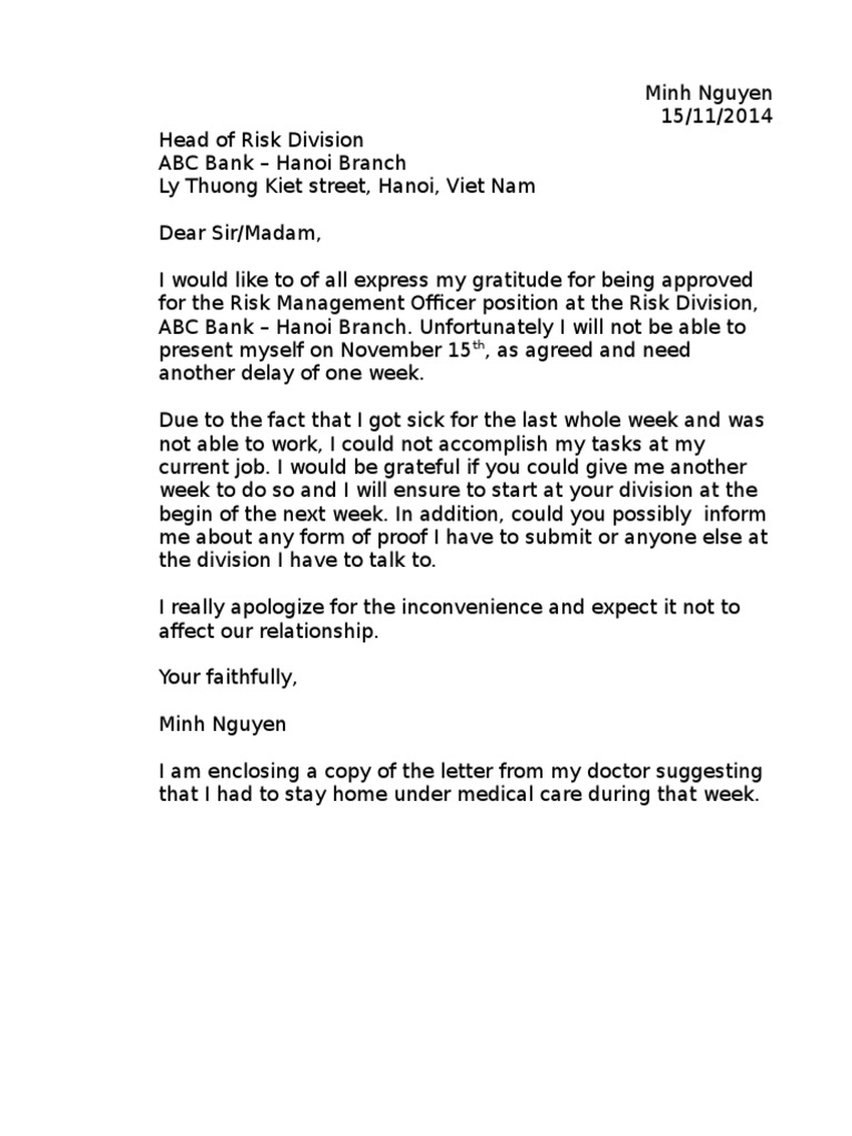 Delay Letter | PDF