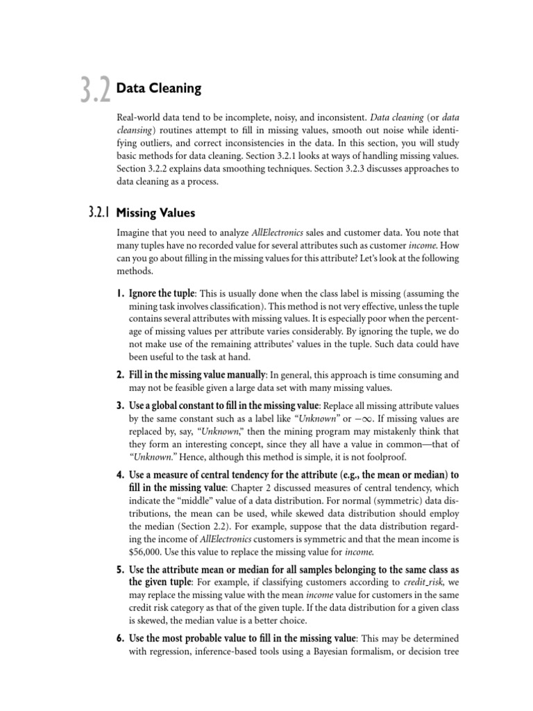 06 Data Mining-Data Preprocessing-Cleaning | PDF | Median | Data