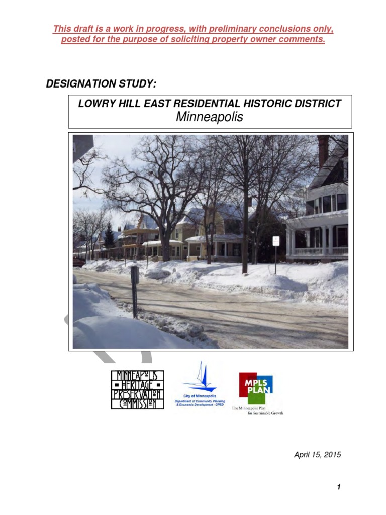 Designation Study Lowry Hill East Historic District PDF