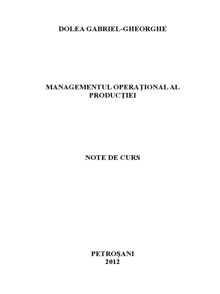 Management Operational | PDF