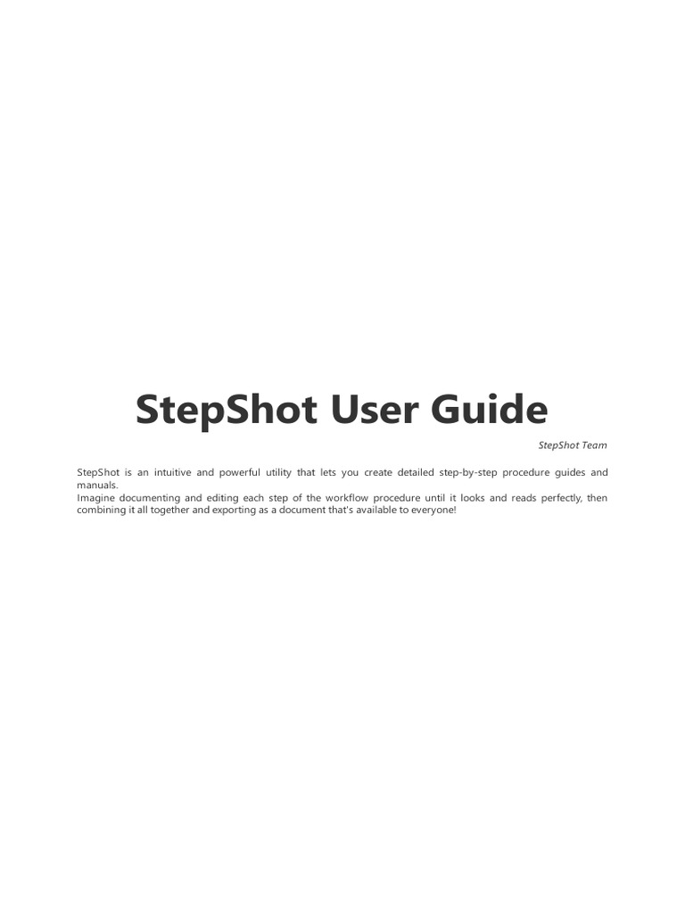 StepShot User Guide | PDF | Xslt | File Format