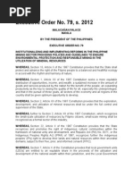 Executive Order No. 79, S. 2012