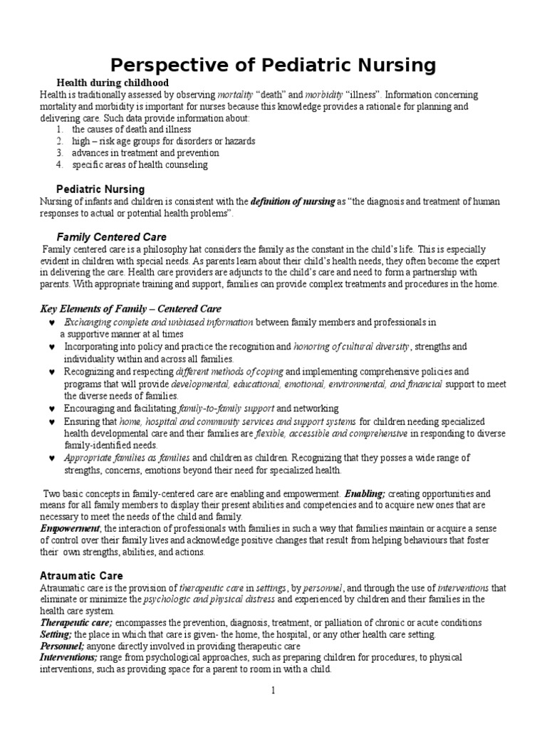 Atraumatic Care in Pediatric Nursing | PDF | Nursing | Evidence Based ...