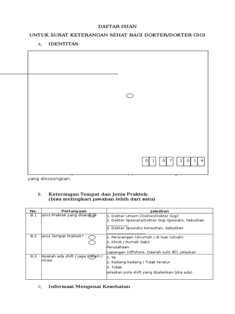 Surat Sehat Fisik Mental