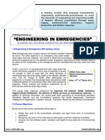 Engineering in Emergencies - Course Announcement