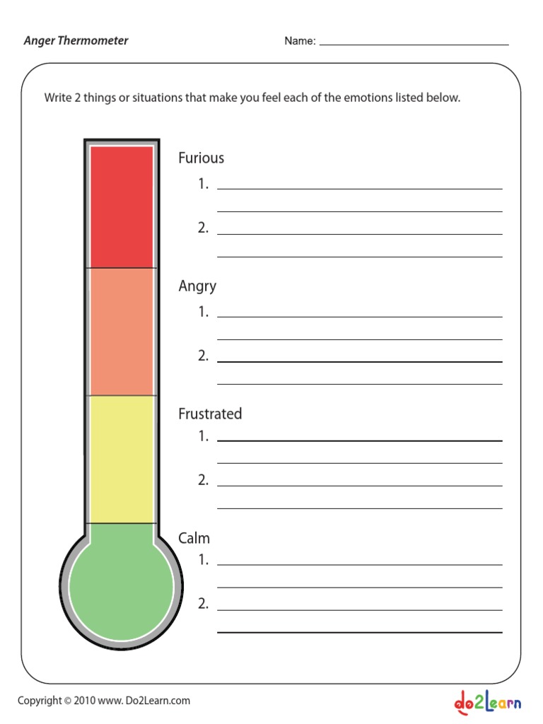 Anger Anxiety Thermometer | PDF