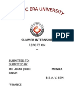 Summer Internship Report On ""