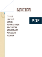 Induction: Ccs Rules Leave Rules LTC Rules New Pension Scheme Service Matters Welfare Measures Medical Claims Alcoholism