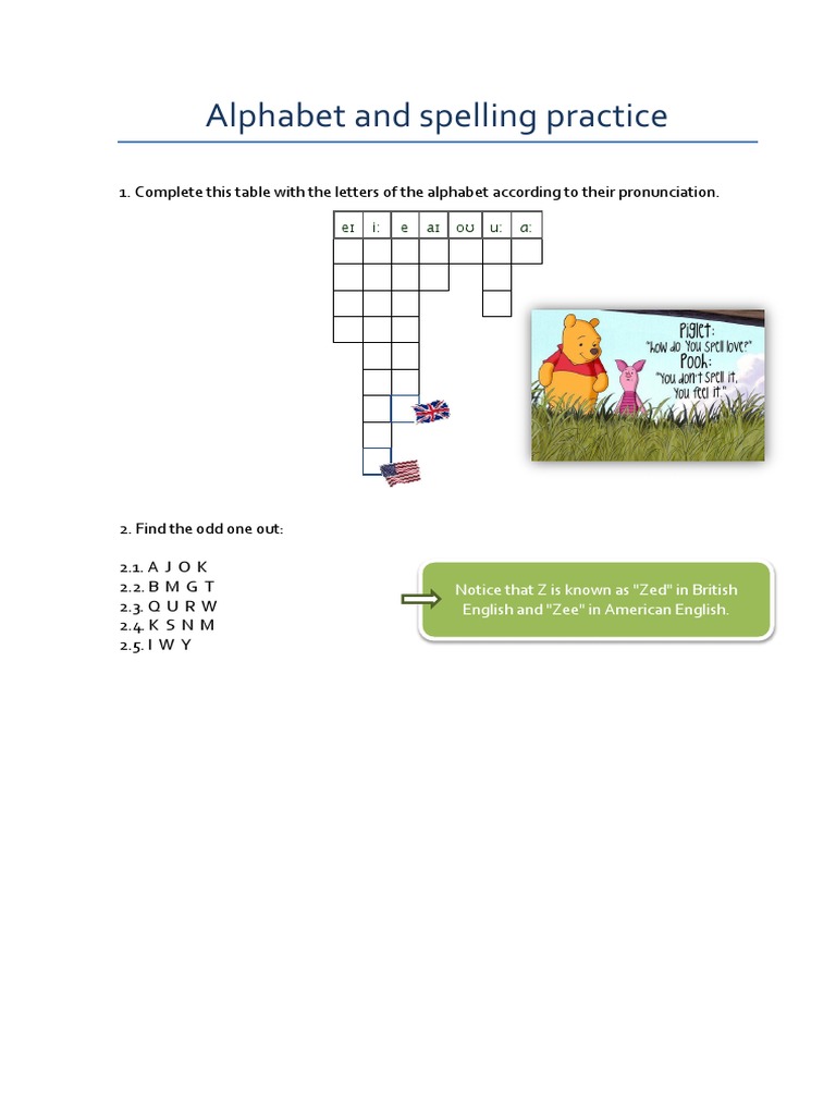 Alphabet and Spelling Practice | PDF | Foreign Language Studies | Art