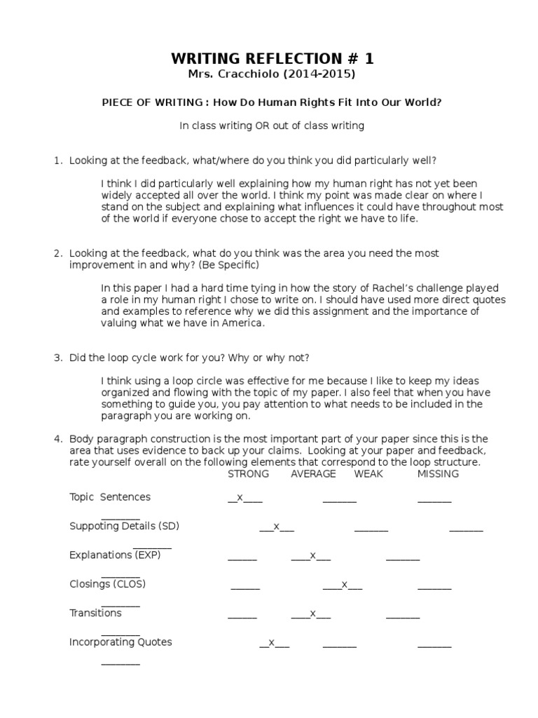 Human Rights Reflection | PDF | Paragraph | Human Rights