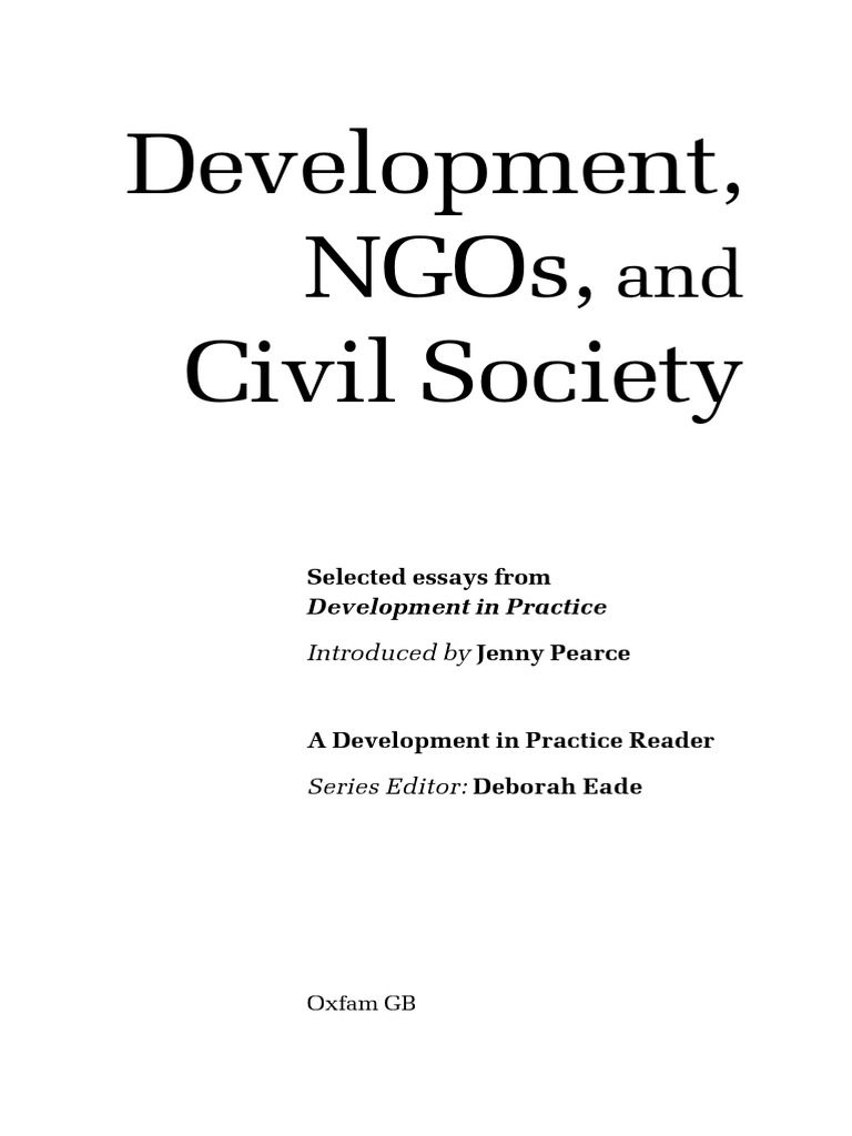 Development, NGOs and Civil Society | PDF | Non Governmental ...