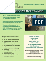 CNC Machine Operator Training: Program Includes Instruction in