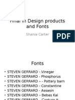 Indesign Products and Fonts