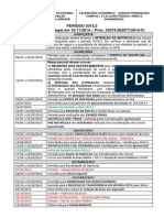 Calendario 2015-2 Dos Campus I, II e III