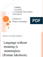 Meaning in Communication Context