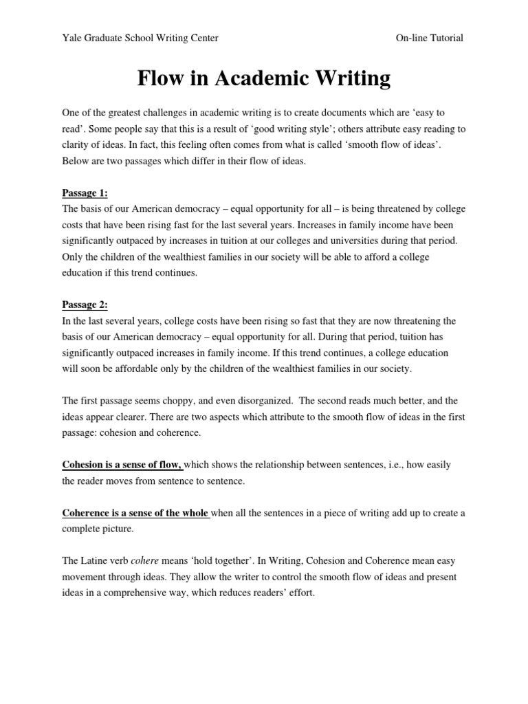 Enhancing Flow in Academic Writing | PDF