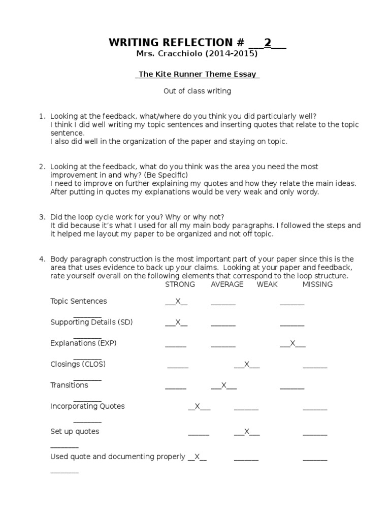 Student Writing Reflection | PDF | Paragraph | Communication