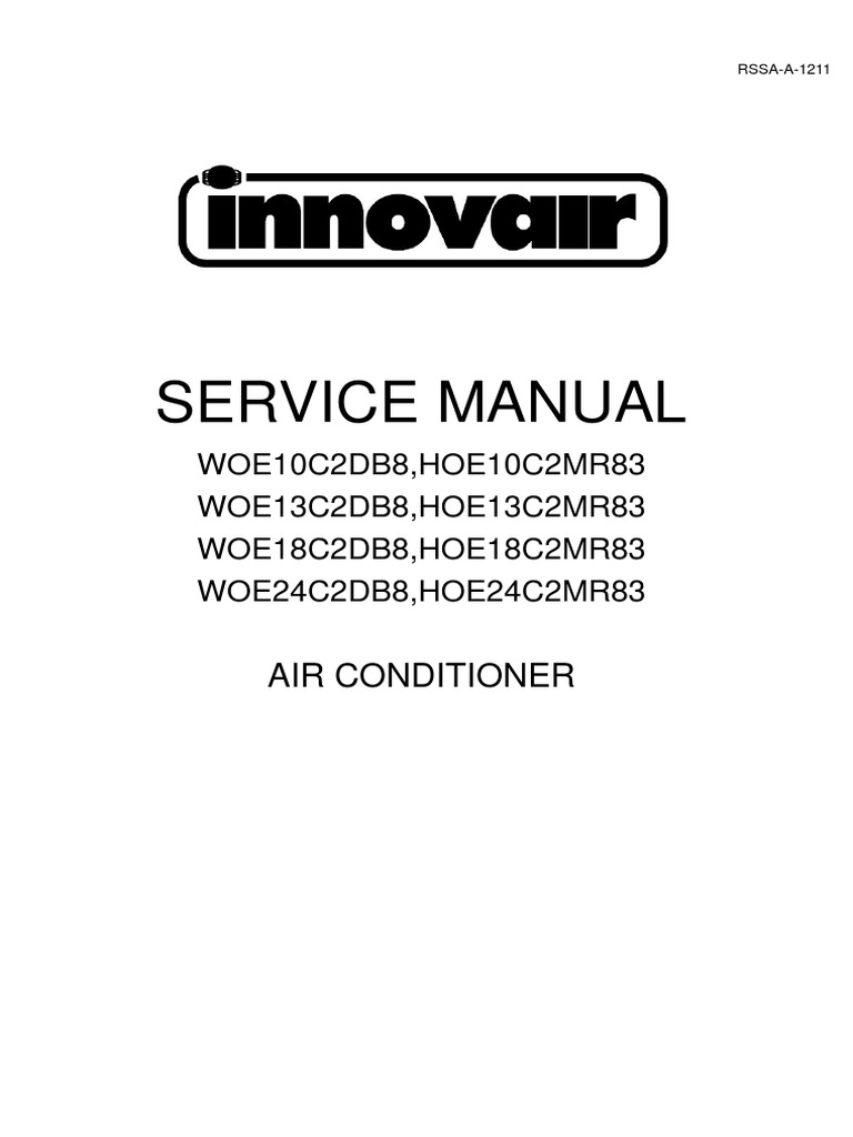 INNOVAIR WOE8 Oasis Mini Splits Manual 1st Gen Air Conditioning Hvac