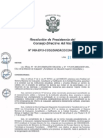 Resolución N°060-2015-COSUSINEACE-CDAH-P