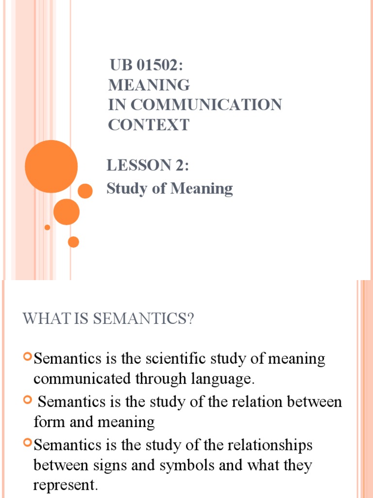 meaning in comm. context | Semantics | Word | Free 30-day ...