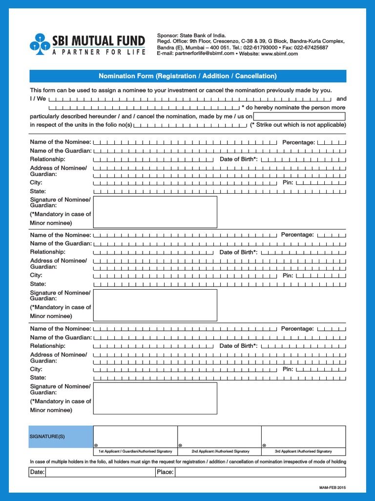 Nomination Form PDF | PDF