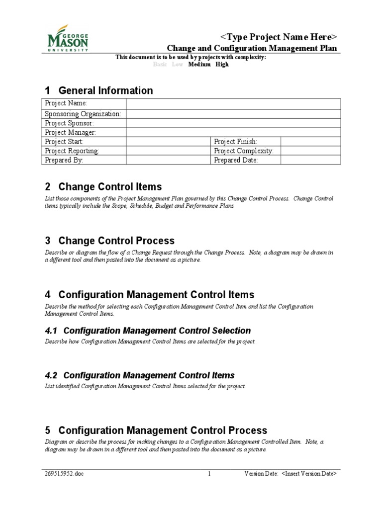 3-3-3 Plan Change and Config MGMT Plan | PDF | Information Technology ...