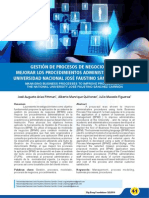 GESTIÓN DE PROCESOS DE NEGOCIOS PARA MEJORAR LOS PROCEDIMIENTOS ADMINISTRATIVOS EN L A  UNIVERSIDAD NACIONAL JOSÉ FAUSTINO SÁNCHEZ CARRIÓN