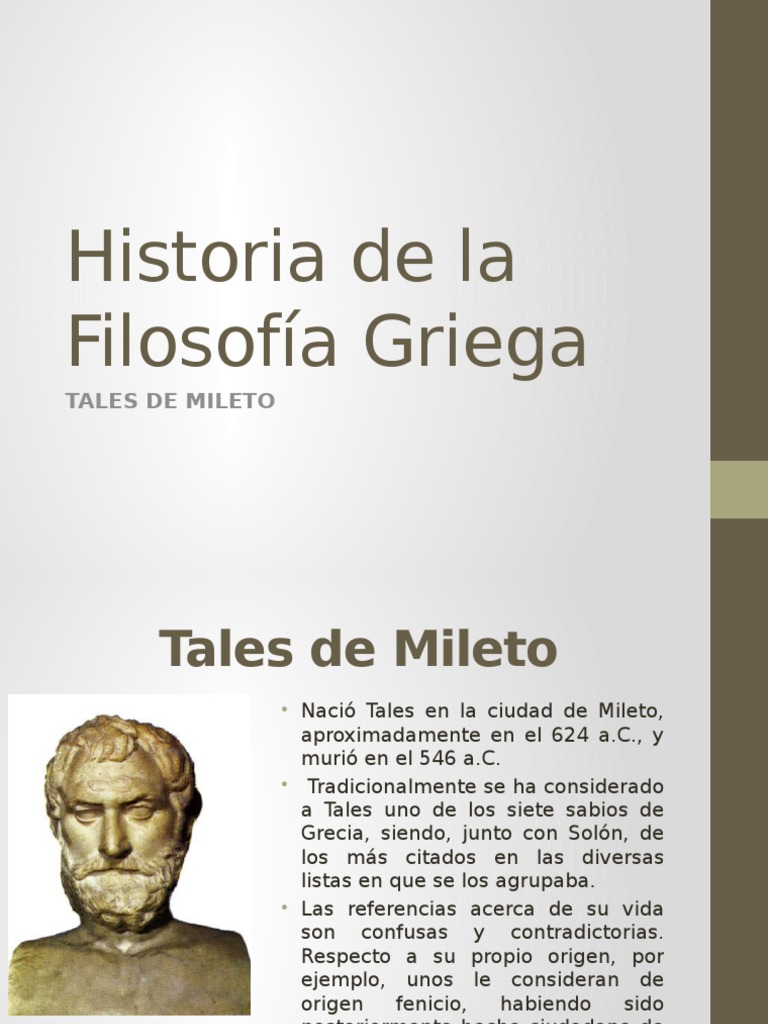 1 - Tales de Mileto | PDF | Teorías filosóficas | Metafísica