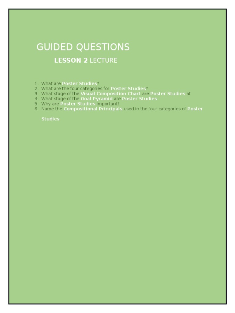 304 Guided Questions Lesson2 | PDF | Art | Self-Improvement