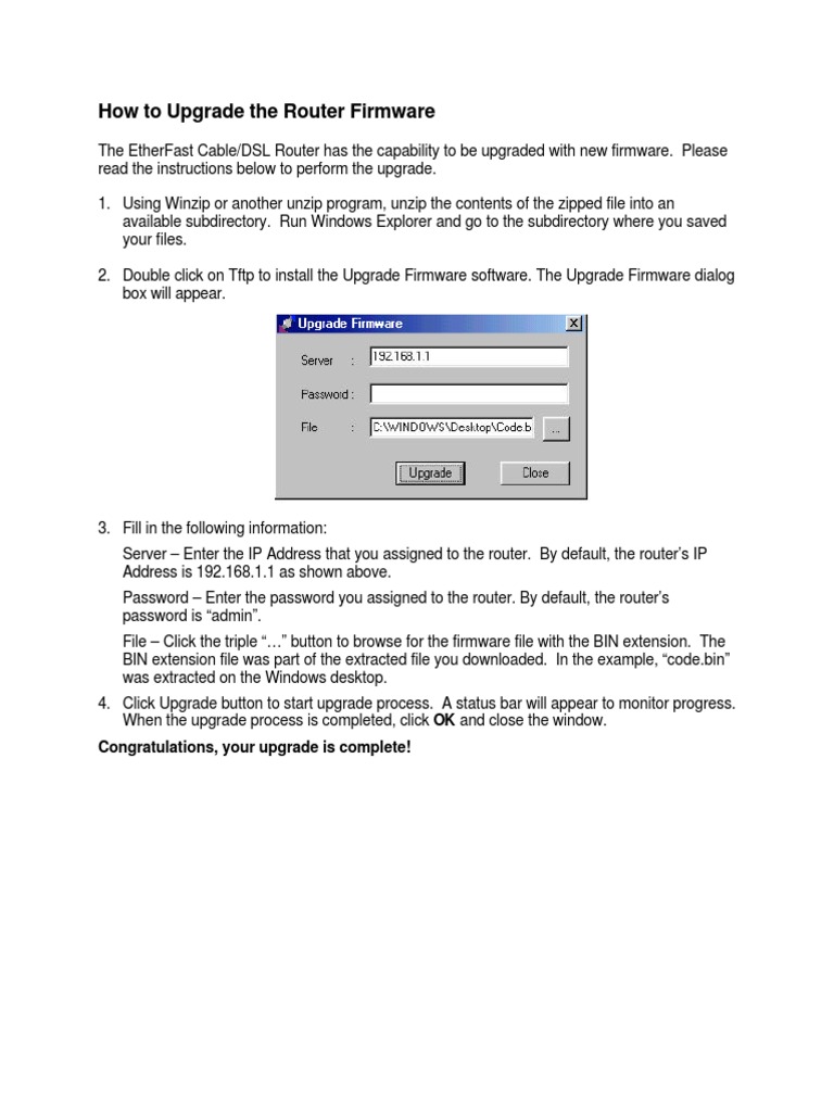 How To Upgrade Router Linksys PDF Router Personal