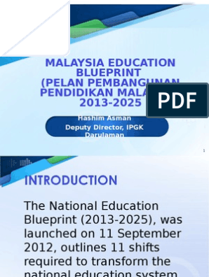 Malaysia Education Blueprint Traditions Curriculum