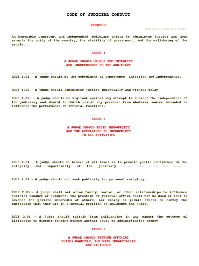 Code of Judicial Conduct | PDF | Judge | Judiciaries