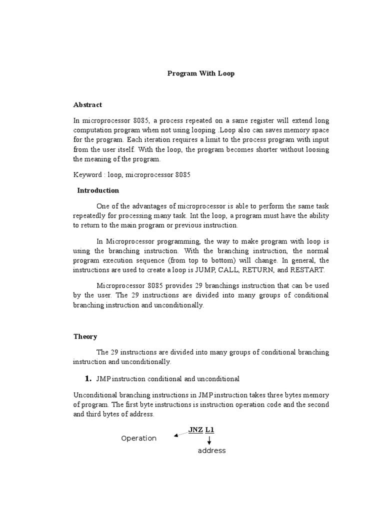Program With Loop | PDF | Control Flow | Instruction Set