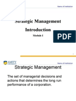 Strategic Management: Name of Institution