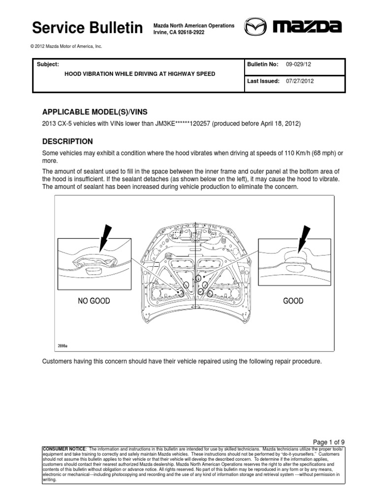 Hood Vibration While Driving at Highway Speed Vehicles Information
