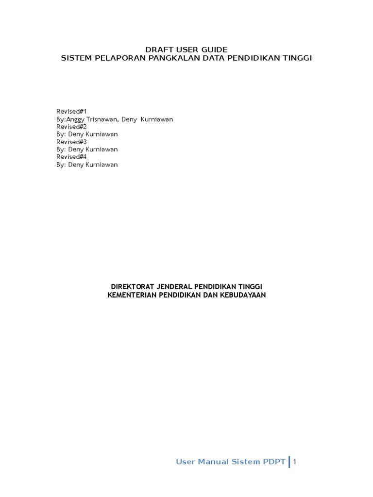 Panduan Penggunaan Sistem PDPT | PDF