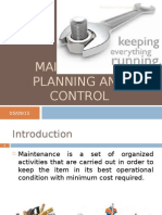 Maintenance Planning and Control: Production Management