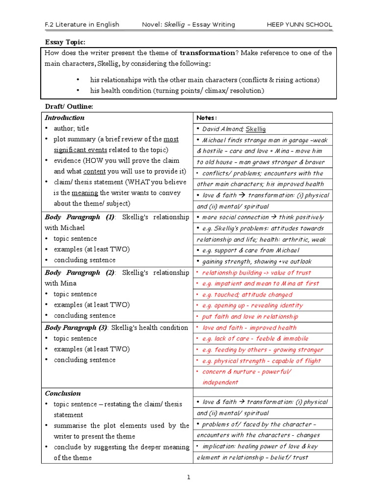 Skellig chapter summary picture