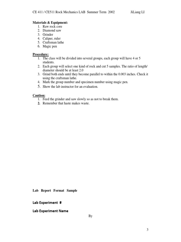 Materials & Equipment:: Lab Experiment # Lab Experiment Name | PDF ...