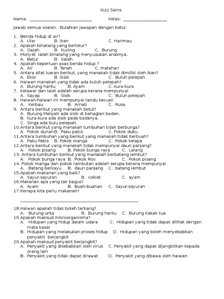 Kuiz Sains