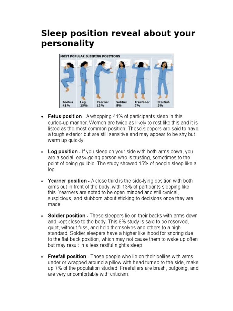 Sleep Position | PDF | Psychological States | Sleep